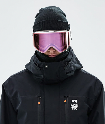 Skibrille – Weiß mit Pink-Sapphire-Spiegelbeschichtung